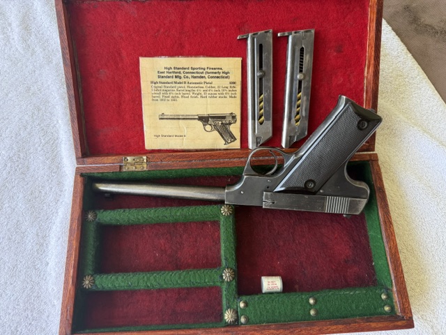 FOR SALE: HIGH STANDARD MODEL B 22LR auto PISTOL.