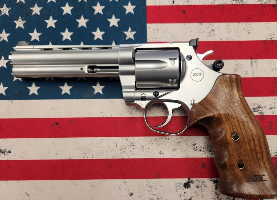 NIB KORTH 5.25 INCH STAINLESS TARGET MASTER MONGOOSE REVOLVER .357