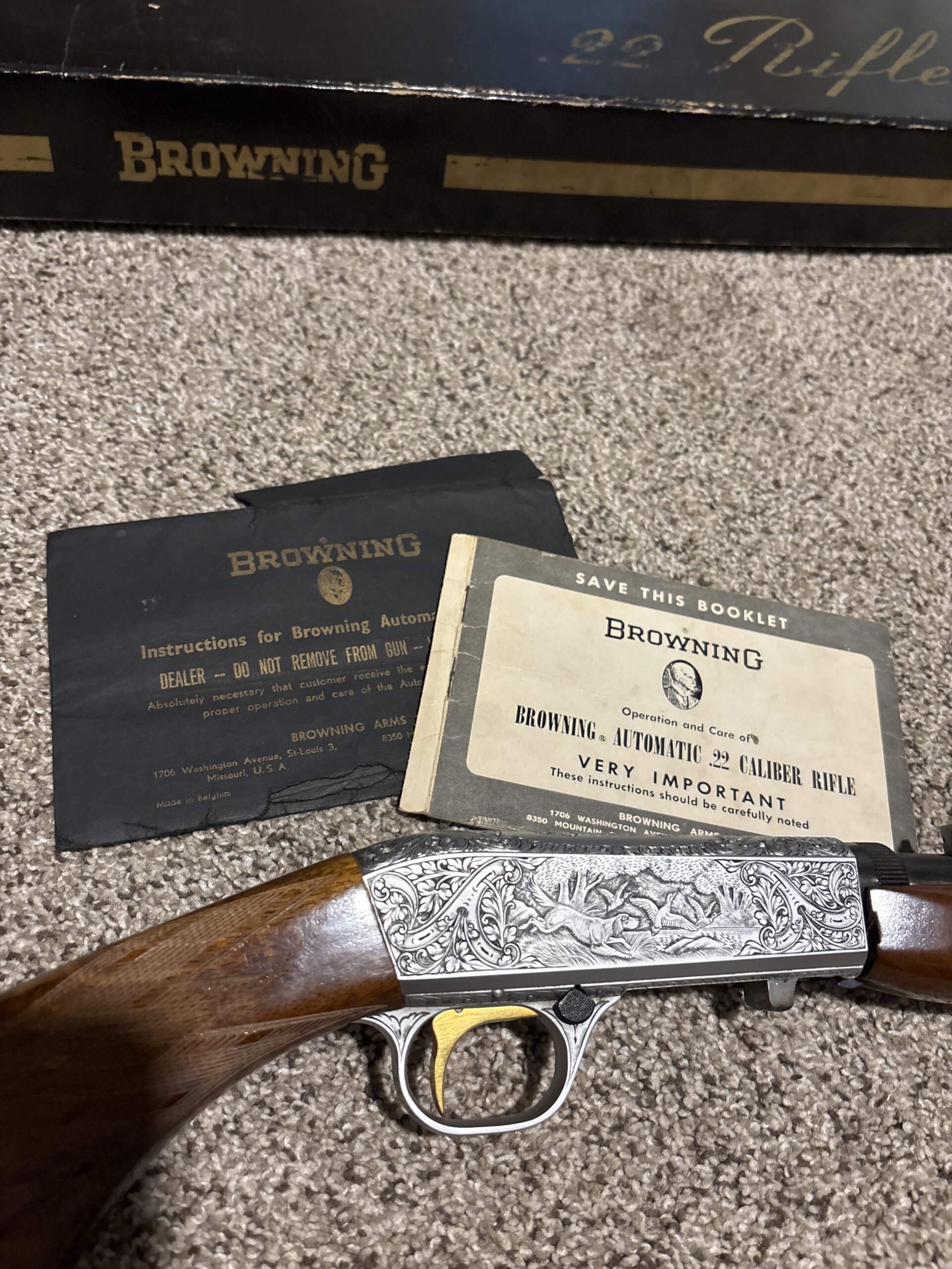 Browning 22LR auto rifle Engraved