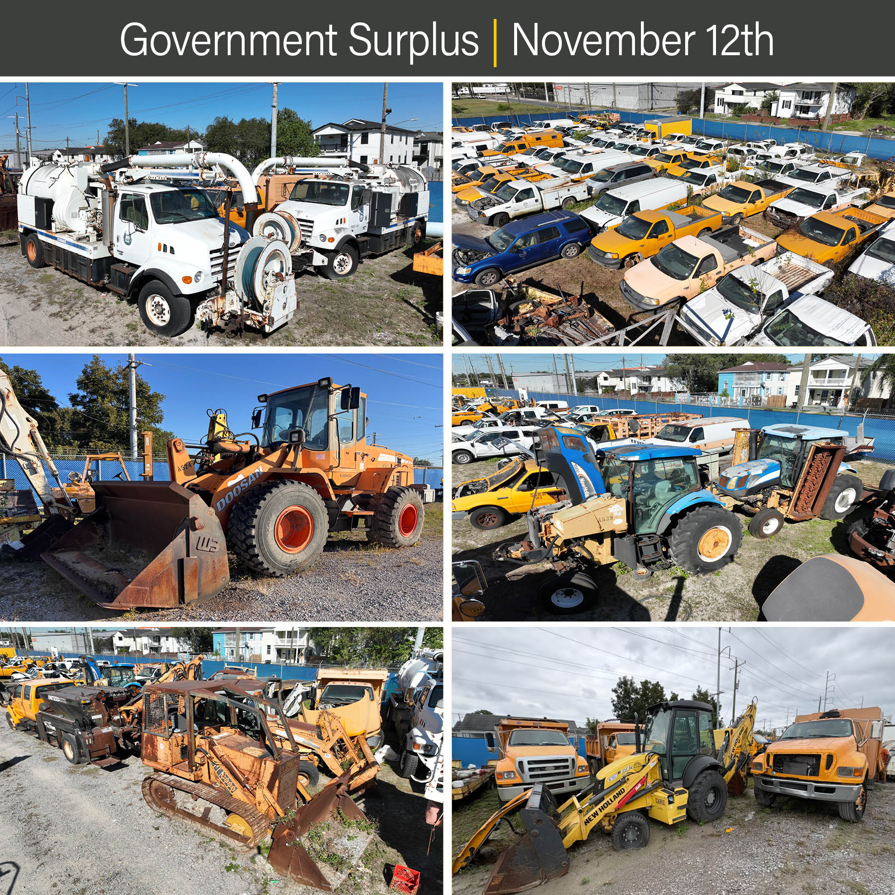 New Orleans Sewer and Water Board Surplus Online Only Auction | Thursday, November 12th Starting at 11am