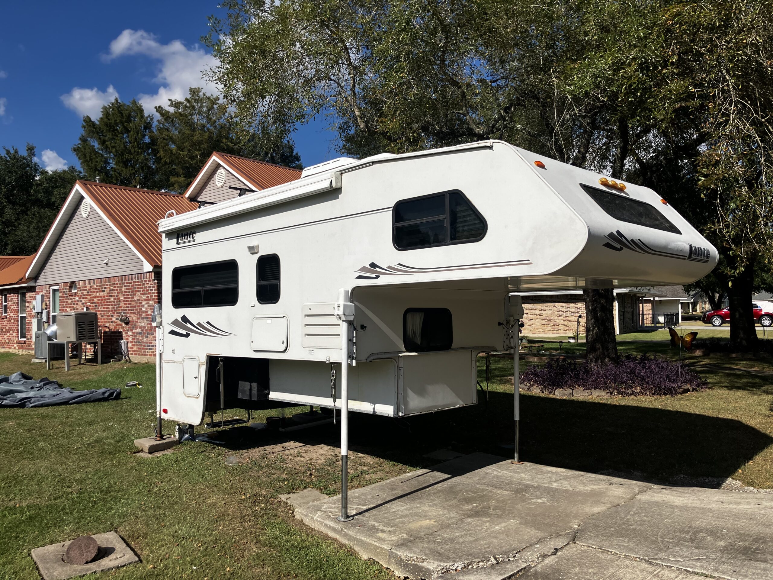 Lance 1130 truck camper makes a great Deer Camp
